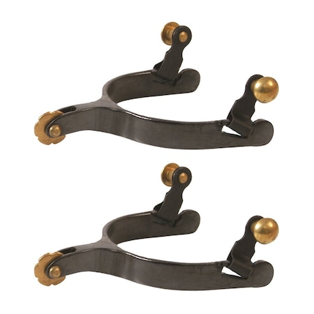 Jacks Imports Black Steel Short Shank Roping Spurs 10463